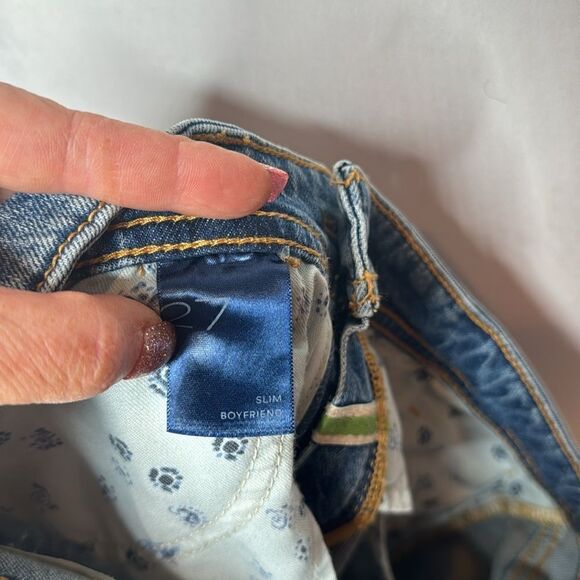 Pilcro Anthropology The Slim Boyfriend Patchwork Relaxed fit Jeans. Size 27. - Picture 4 of 13